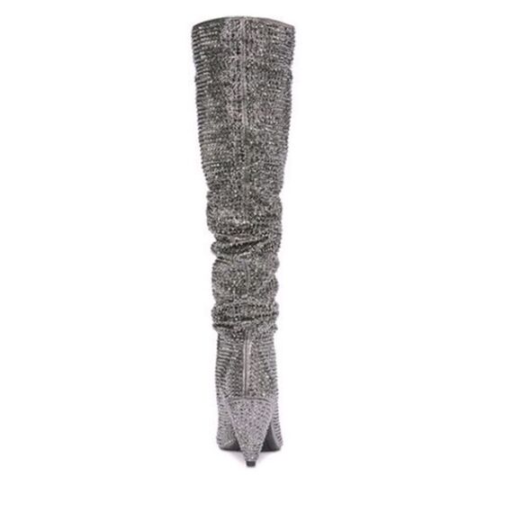 NEW I.N.C Gerii grey Metallic Slouch ImStuded Boots  Women |  Pewter |  shoes - Picture 4 of 9